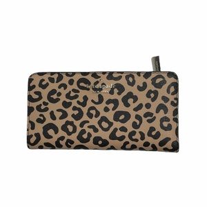 Kate Spade Darcy leopard large slim bifold wallet